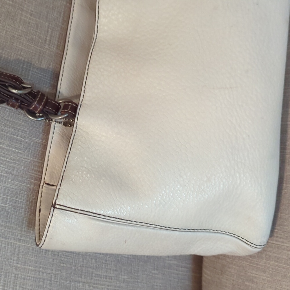 Coach Chelsea East West Leather Shoulder Bag Tote Sand Cream Brown - Picture 5 of 12
